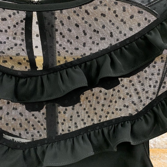 Amanda Uprichard black party blouse Swiss dot lace - Picture 3 of 4